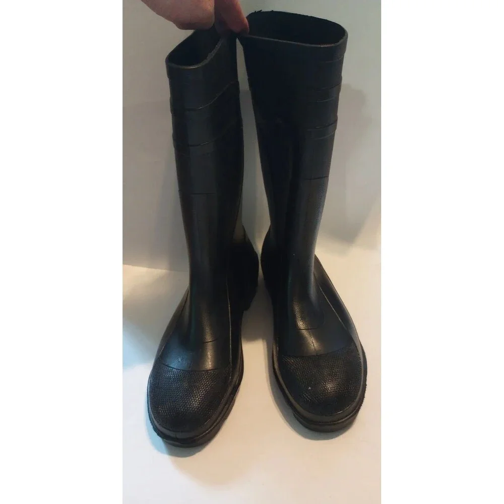 Bata Men's Size 14 Black Rubber Steel Shank Rain Boots for Work Fishing Hunting